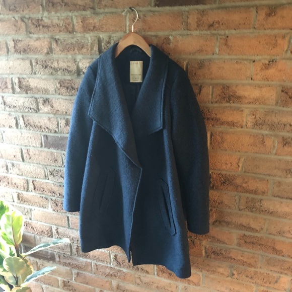ESPIRT | Blue teal water fall wool light jacket - Picture 3 of 15